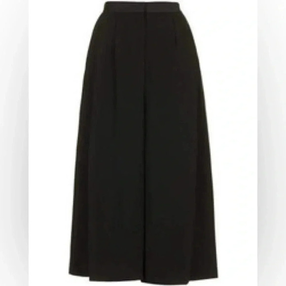 Topshop Wide Leg Pants High Waisted Cropped Pleated Palazzo Black Size 4 NWT - Picture 2 of 15